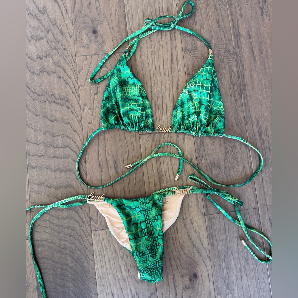 Crush green Teal Snake Print Bikini xl s